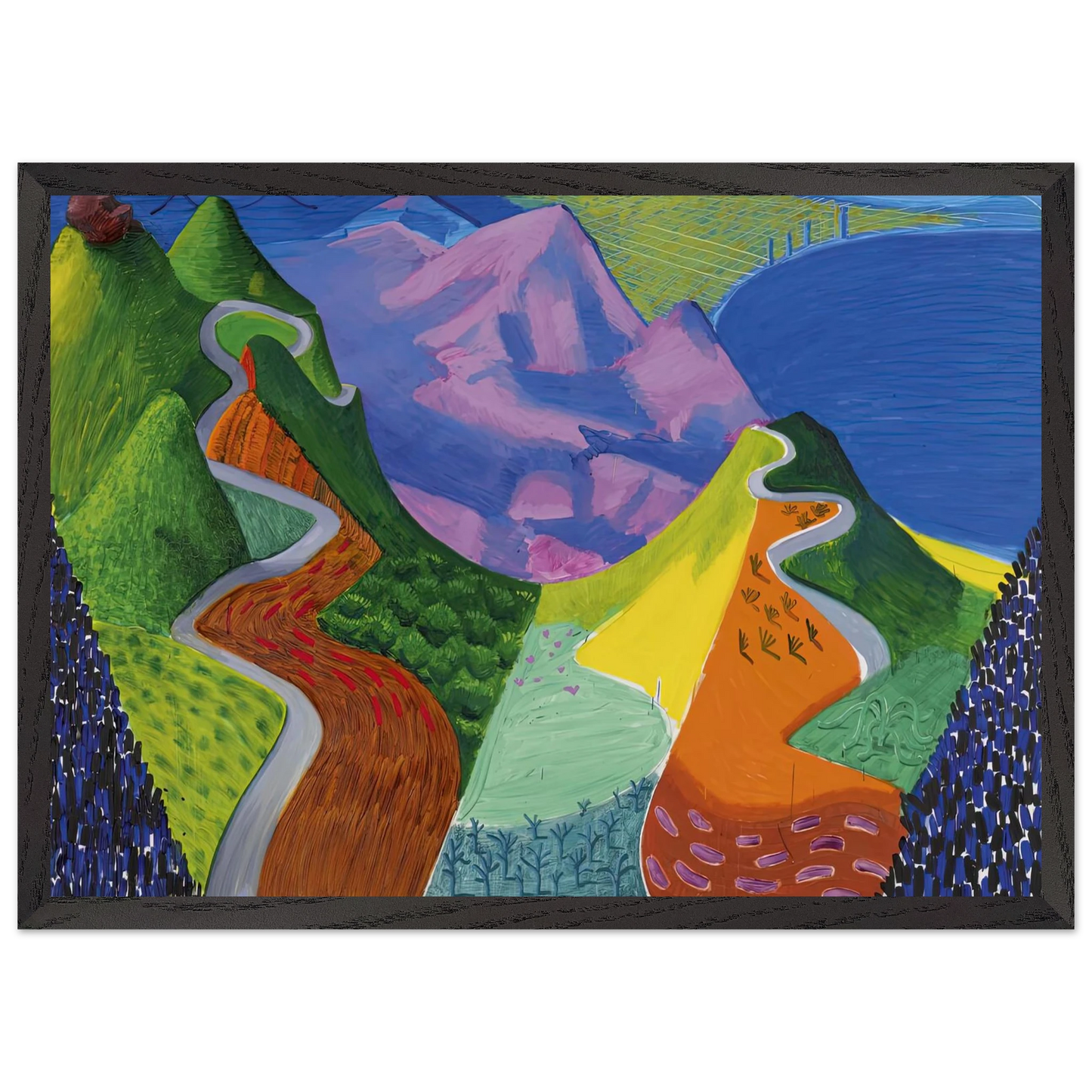 David Hockney - David Hockney Wall art - 45x60 cm / 18x24 inches - Premium Wooden Framed Poster With Fine Art Paper-canvas - Wood frame