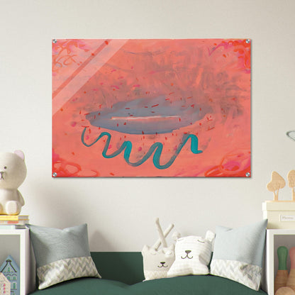 Untitled Lips with Turquoise - 1984 - Paul Thek Acrylic Print - 70x100 cm / 28x40″ inches