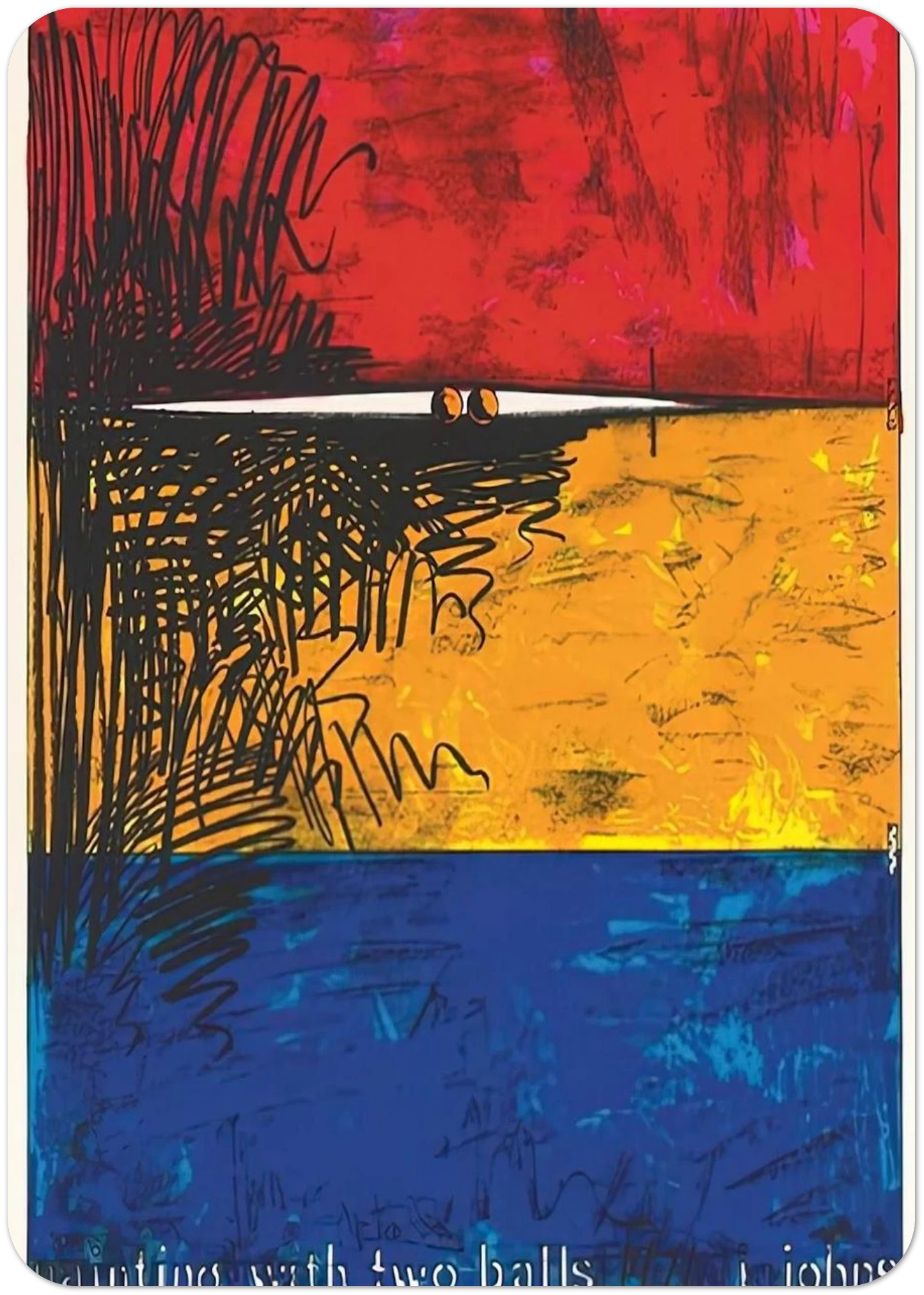 PAINTING WITH TWO BALLS ULAE 87 By Jasper Johns Pack of 10 Post Cards | Jasper Johns Post Cards | A6 (10.5 x 14.8 cm) - 4.1 x 5.8 inches
