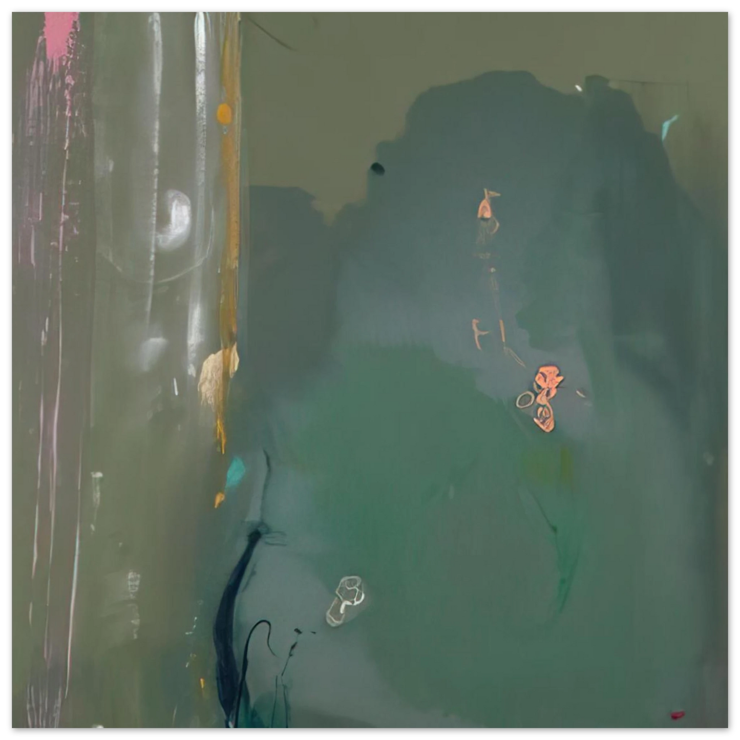 Helen Frankenthaler - CÃƒÆ’Ã‚Â´te d Argent - 1980 Wall art - 30x30 cm / 12x12 inches - Premium Wooden Framed Poster With Fine Art Paper-canvas - Wood frame