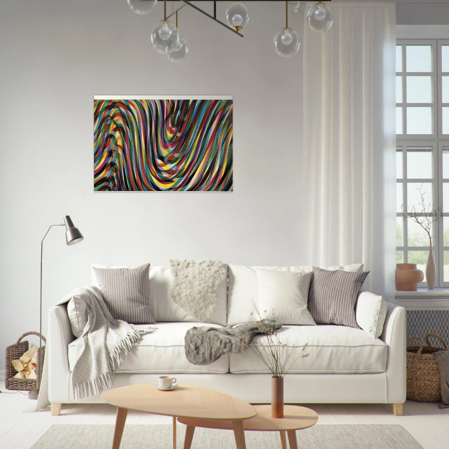 Horizontal Wavy Lines - Sol LeWitt Brushed Aluminum Print - 70x100 cm / 28x40 inches | Sol LeWitt Aluminum Print | Sol LeWitt Prints