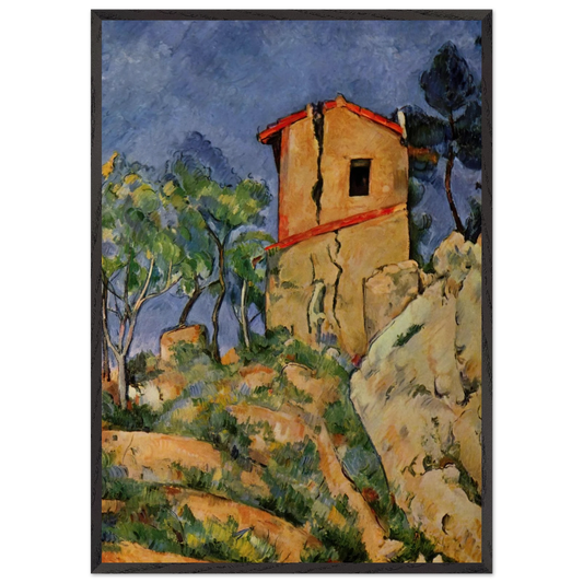 The House with the Cracked Walls - Paul Cezanne 70x100 cm / 28x40 inches Framed Art Print – Black Wooden Frame