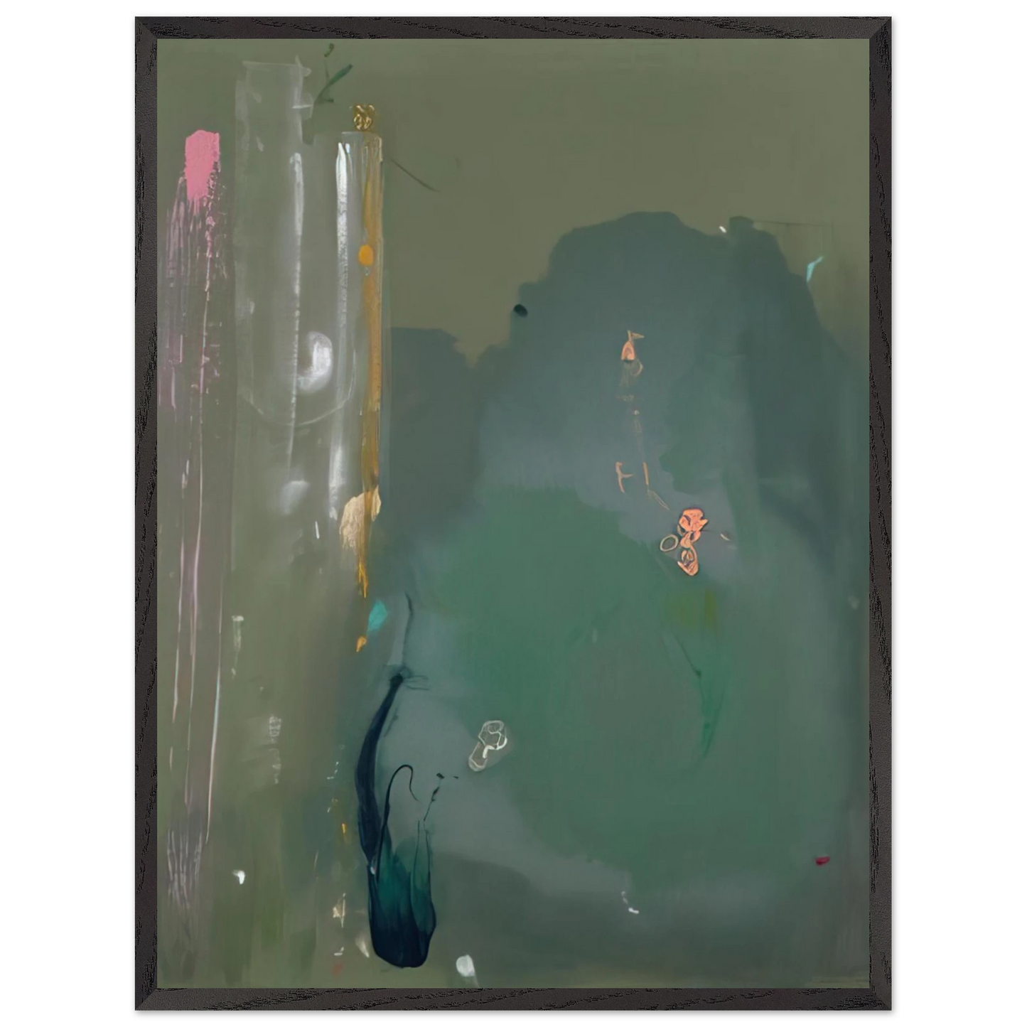 Helen Frankenthaler - CÃƒÆ’Ã‚Â´te d Argent - 1980 Wall art - 50x50 cm / 20x20 inches - Premium Wooden Framed Poster With Fine Art Paper-canvas - White frame