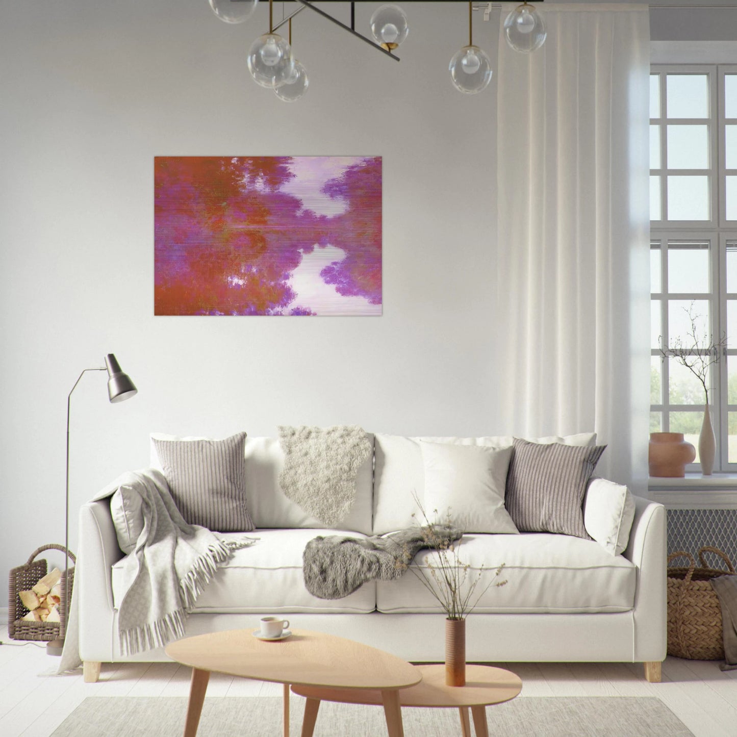 Misty Morning on the Seine, Mauve - claude monet Brushed Aluminum Print - 70x100 cm / 28x40 inches | claude monet Aluminum Print | claude monet Prints