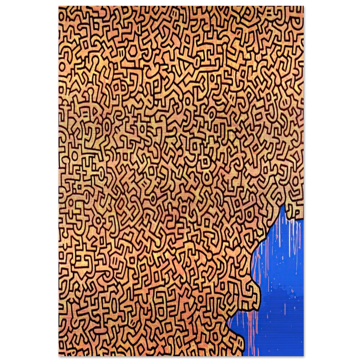 BRAZIL 1989 - Keith Haring Brushed Aluminum Print - 70x100 cm / 28x40 inches | Keith Haring Aluminum Print | Keith Haring Prints
