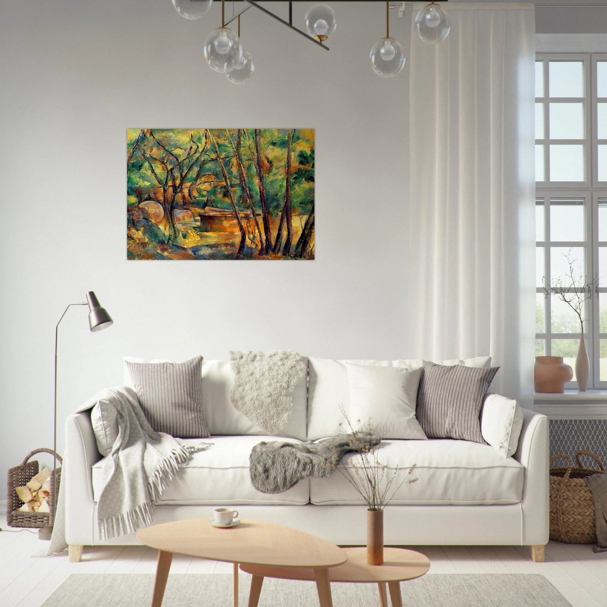 Millstone and Cistern Under Trees - Paul Cézanne Brushed Aluminum Print - 70x100 cm / 28x40 inches | Paul Cézanne Aluminum Print | Paul Cézanne Prints