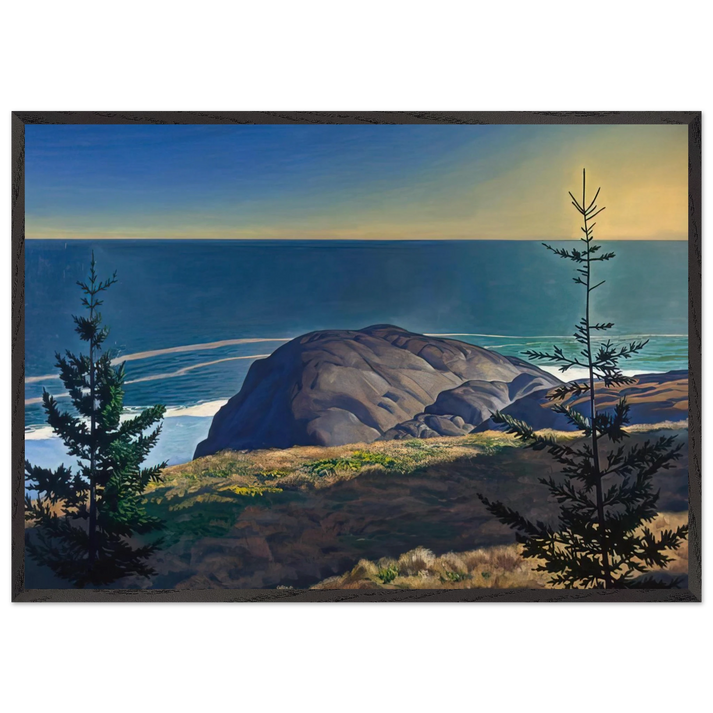 Young Spruces Maine Coast - Rockwell Kent 70x100 cm / 28x40 inches Framed Art Print – Black Wooden Frame
