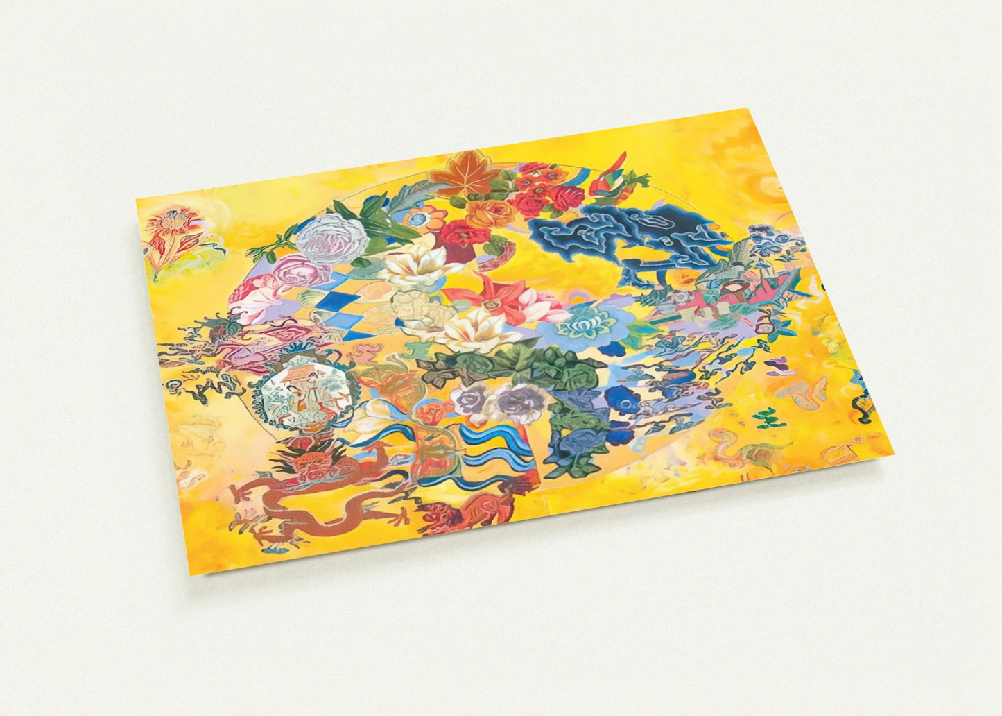 Asian Rendezvous - PD Pattern and Decoration By Miriam Schapiro Pack of 10 Post Cards | Miriam Schapiro Post Cards | A6 (10.5 x 14.8 cm) - 4.1 x 5.8 inches