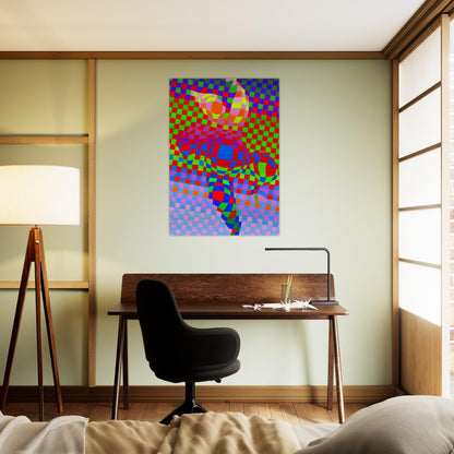 Harlequin - Victor Vasarely Brushed Aluminum Print - 70x100 cm / 28x40 inches | Victor Vasarely Aluminum Print | Victor Vasarely Prints