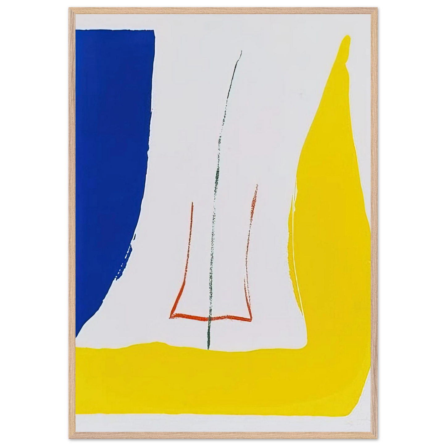 Helen Frankenthaler - Sun Corner - 1968 Wall art - 45x60 cm / 18x24 inches - Premium Wooden Framed Poster With Fine Art Paper-canvas - Black frame
