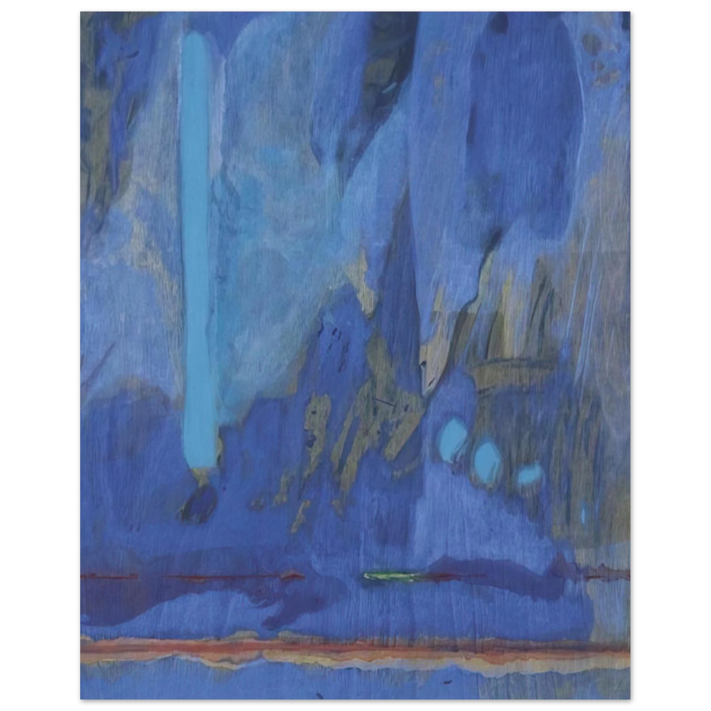 Helen Frankenthaler - Tales of Genji III - 1998 Wall art - 30x30 cm / 12x12 inches - Premium Wooden Framed Poster With Fine Art Paper-canvas - White frame