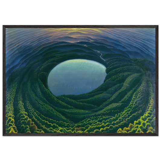 Lago umbro - 1942 - Gerardo Dottori 70x100 cm / 28x40 inches Framed Art Print – Black Wooden Frame
