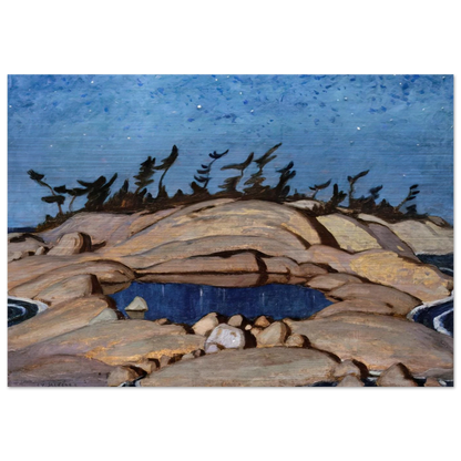 Night Pine Island - 1921 - A.Y. Jackson Brushed Aluminum Print - 70x100 cm / 28x40 inches | A.Y. Jackson Aluminum Print | A.Y. Jackson Prints