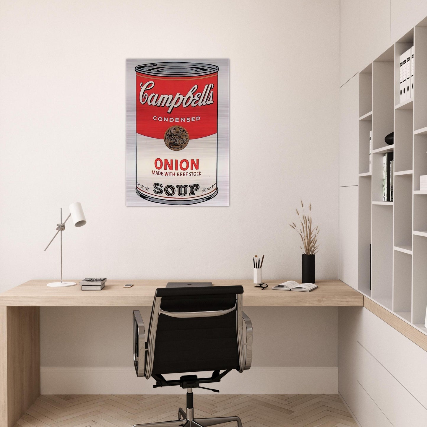 Campbell's Soup Can  onion  - Andy Warhol Brushed Aluminum Print - 70x100 cm / 28x40 inches | Andy Warhol Aluminum Print | Andy Warhol Prints