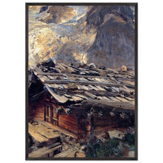 Brenva Glacier - John Singer Sargent 70x100 cm / 28x40 inches Framed Art Print – Black Wooden Frame
