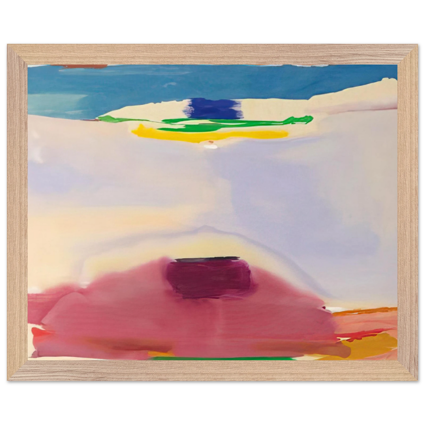 Helen Frankenthaler - Leveling - 1973 Wall art - 15x20 cm / 6x8 inches - Premium Wooden Framed Poster With Fine Art Paper-canvas - White frame