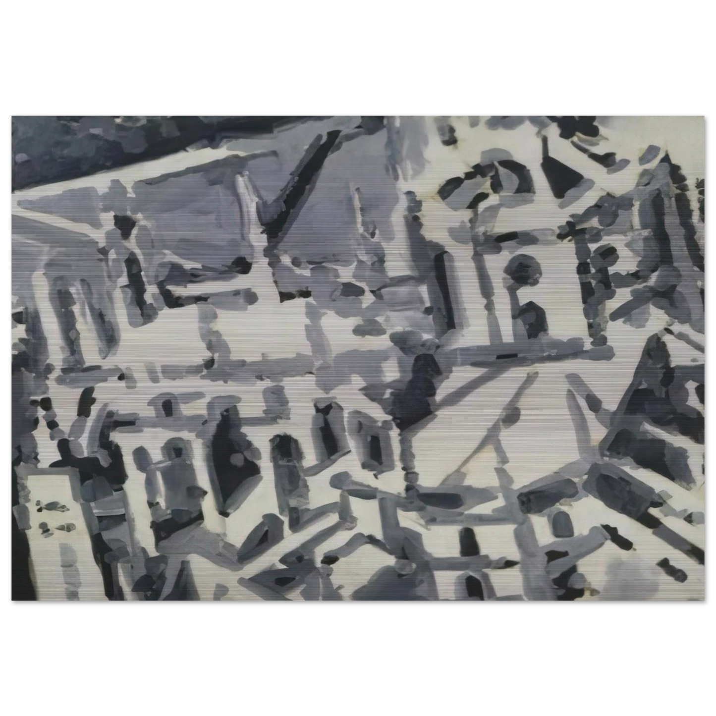 TOWNSCAPE M9 1968 - Gerhard Richter Brushed Aluminum Print - 70x100 cm / 28x40 inches | Gerhard Richter Aluminum Print | Gerhard Richter Prints
