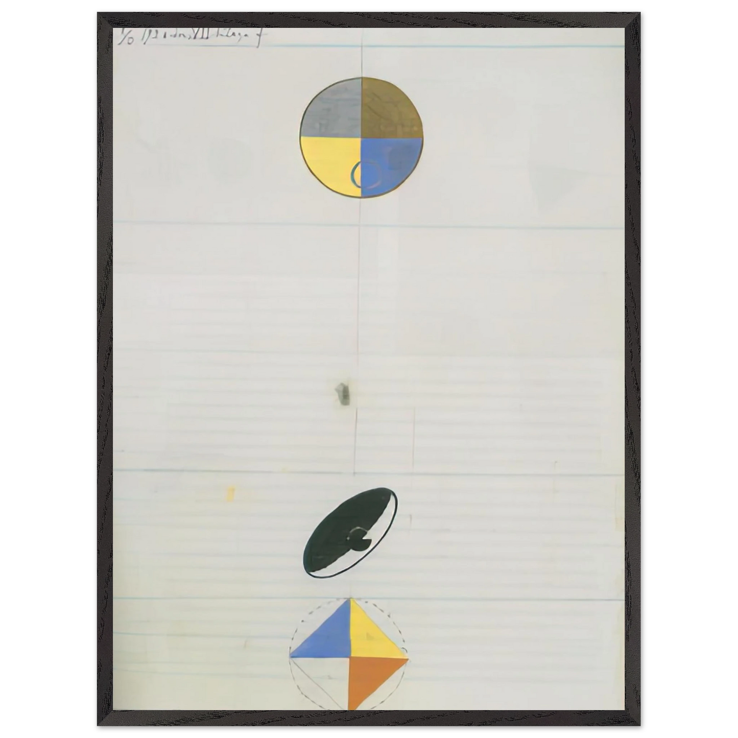 Hilma af Klint - SERIES NO VII NO 3F 1920 Wall art - 13x18 cm / 5x7 inches - Premium Wooden Framed Poster With Fine Art Paper - Wood frame