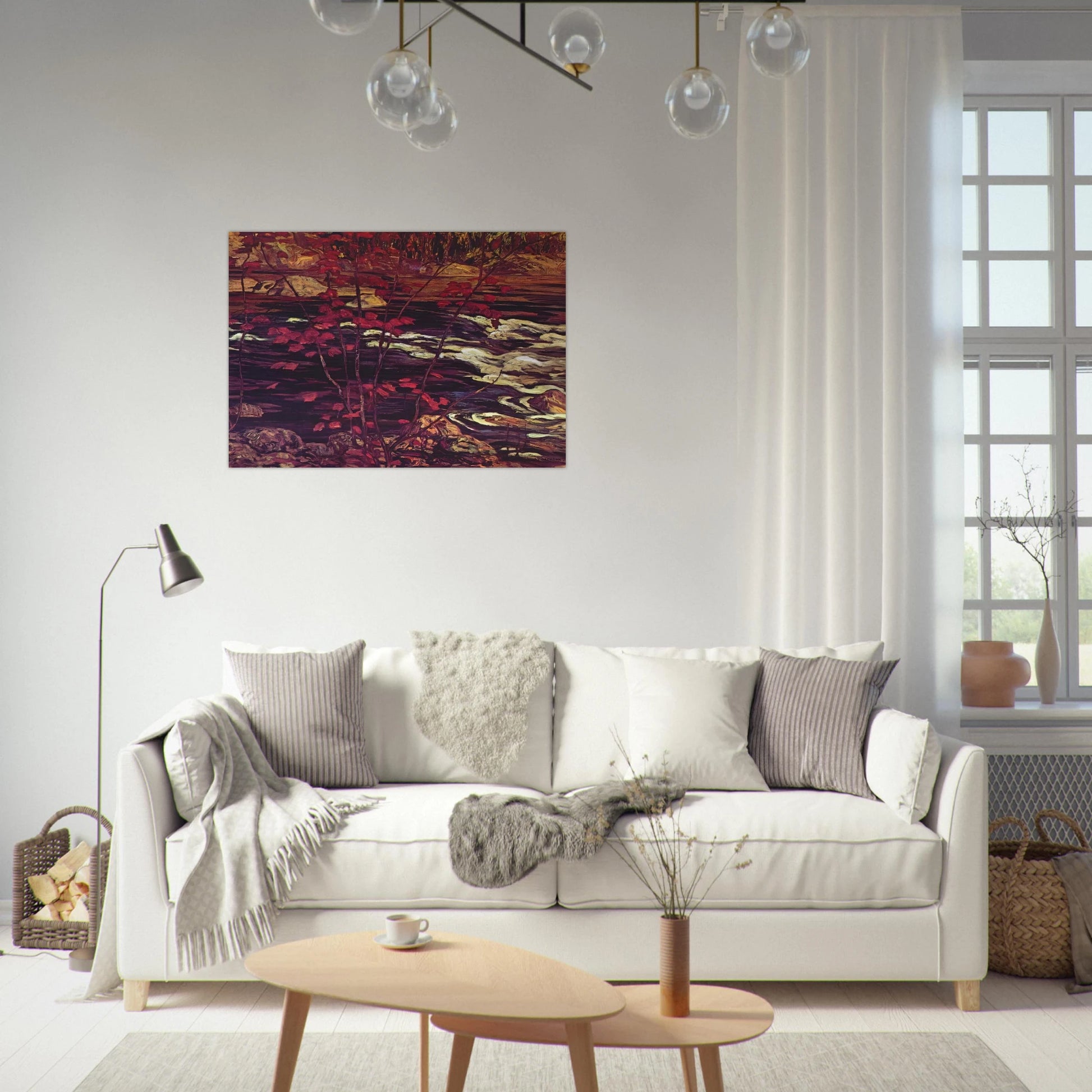 The Red Maple - 1914 - A.Y. Jackson Brushed Aluminum Print - 70x100 cm / 28x40 inches | A.Y. Jackson Aluminum Print | A.Y. Jackson Prints