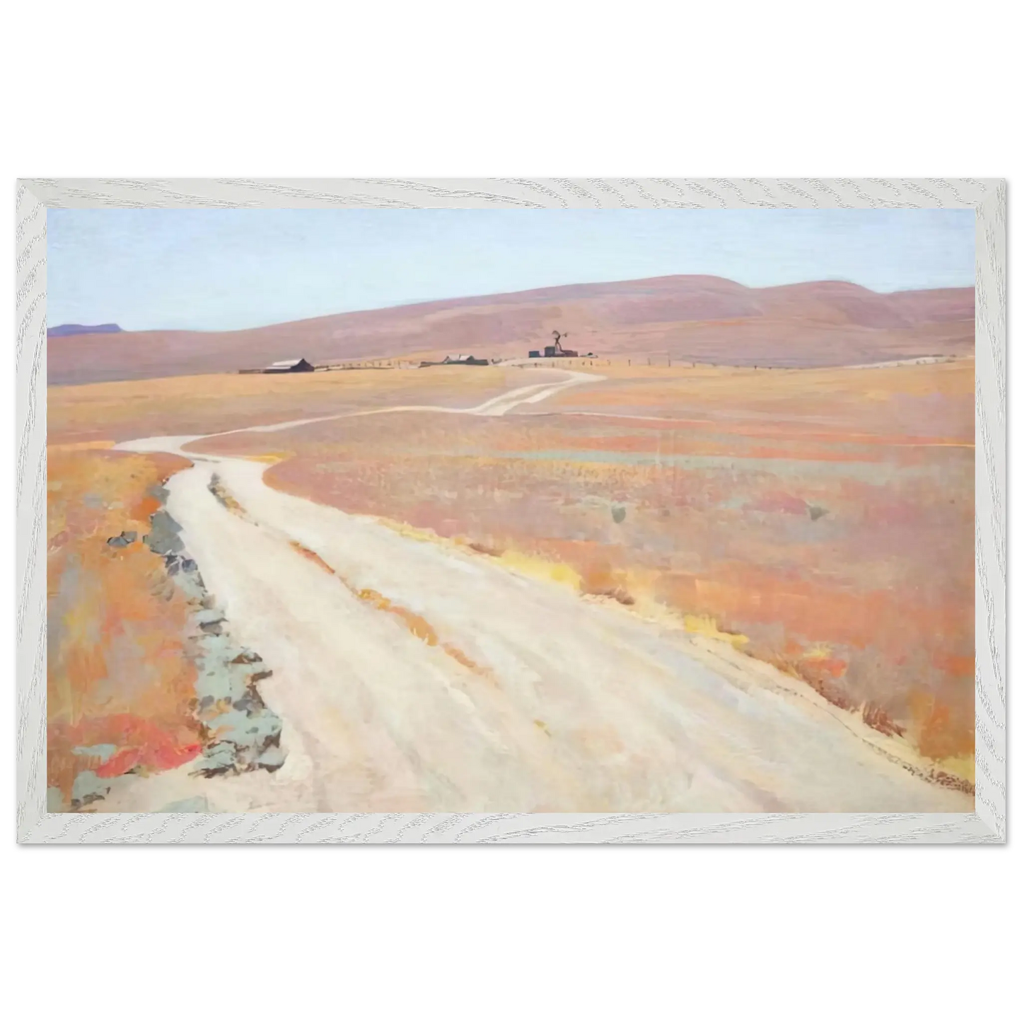Maynard Dixon - ABANDONED RANCH 1935 Wall art - A1 (59.4 x 84.1  cm) - Premium Wooden Framed Poster With Fine Art Paper - White frame