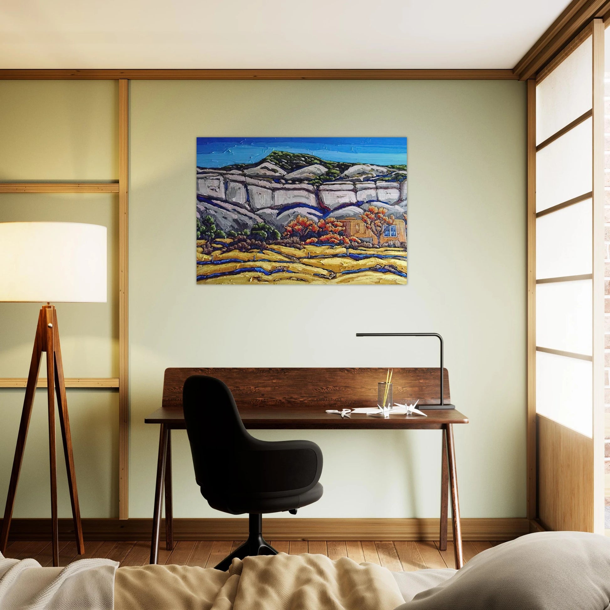 Ghost Ranch Painting - Georgia O'Keeffe Brushed Aluminum Print - 70x100 cm / 28x40 inches | Georgia O'Keeffe Aluminum Print | Georgia O'Keeffe Prints