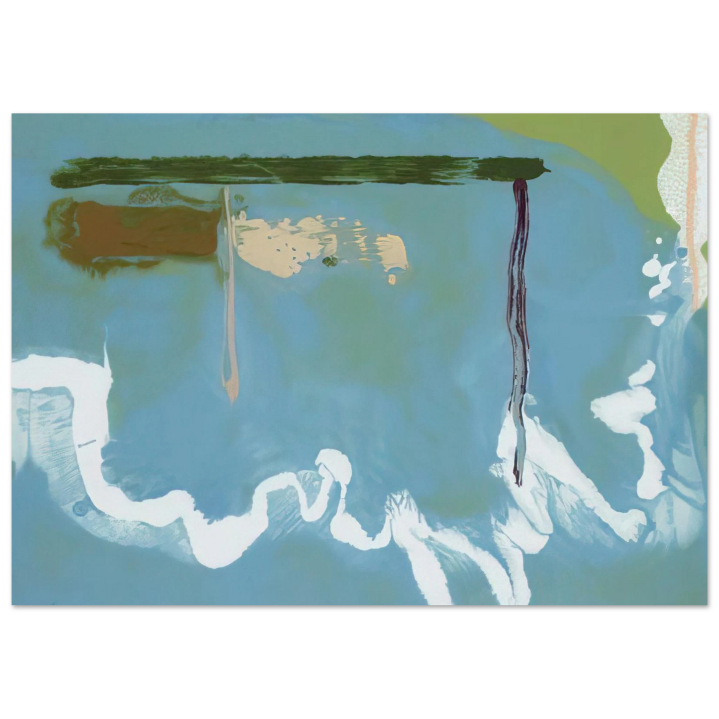 Helen Frankenthaler - Skywriting - 1997 Wall art - 40x50 cm / 16x20 inches - Premium Wooden Framed Poster With Fine Art Paper-canvas - Black frame