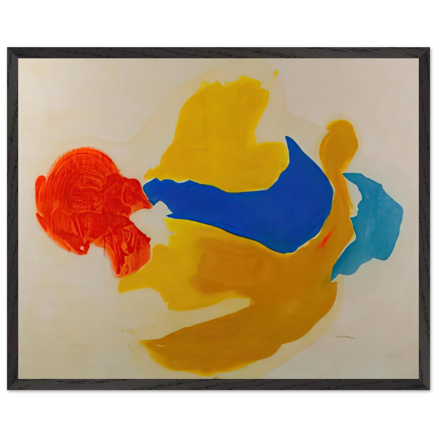 Helen Frankenthaler - Blue Jay - 1963  United States Wall art - A2 (42 x 59.4  cm) - Premium Wooden Framed Poster With Fine Art Paper - Wood frame