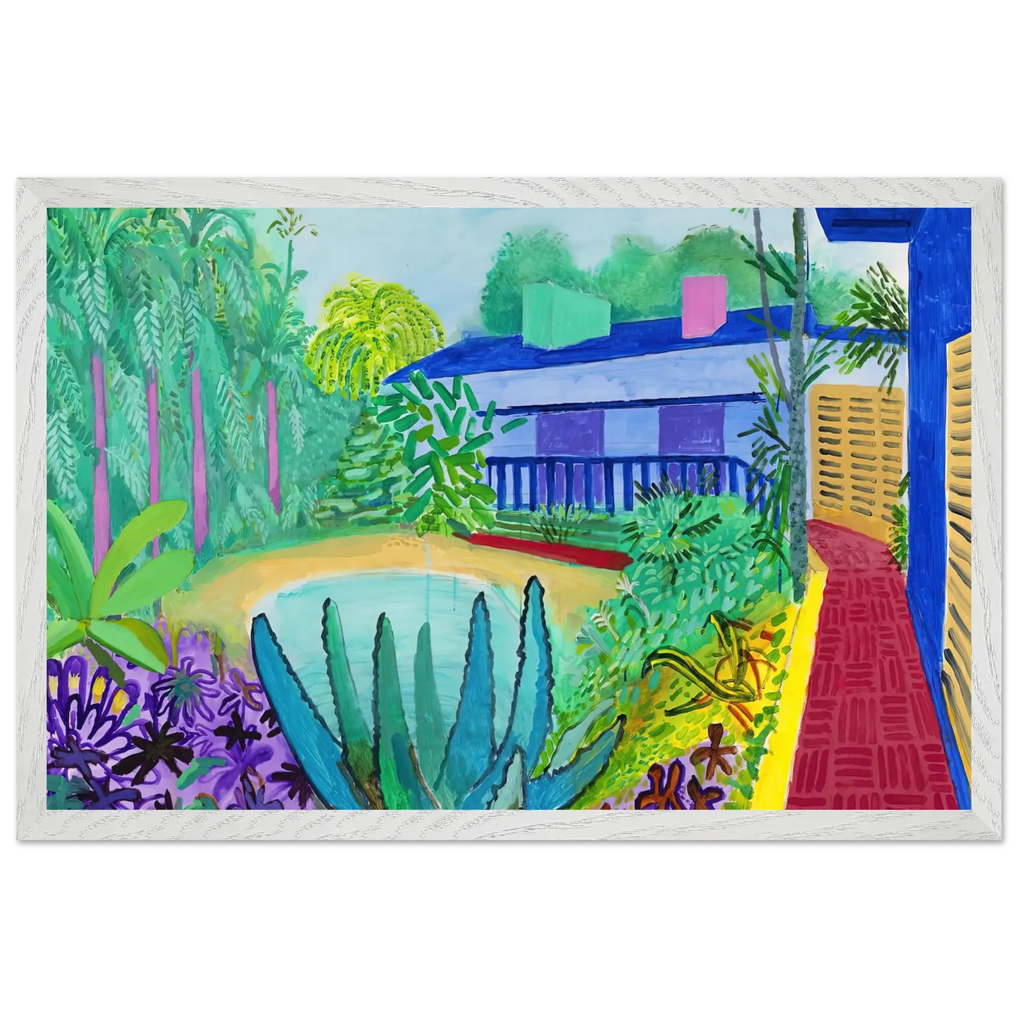 David Hockney - David Hockney Wall art - 70x100 cm / 28x40 Inches - Premium Wooden Framed Poster With Fine Art Paper - Wood frame