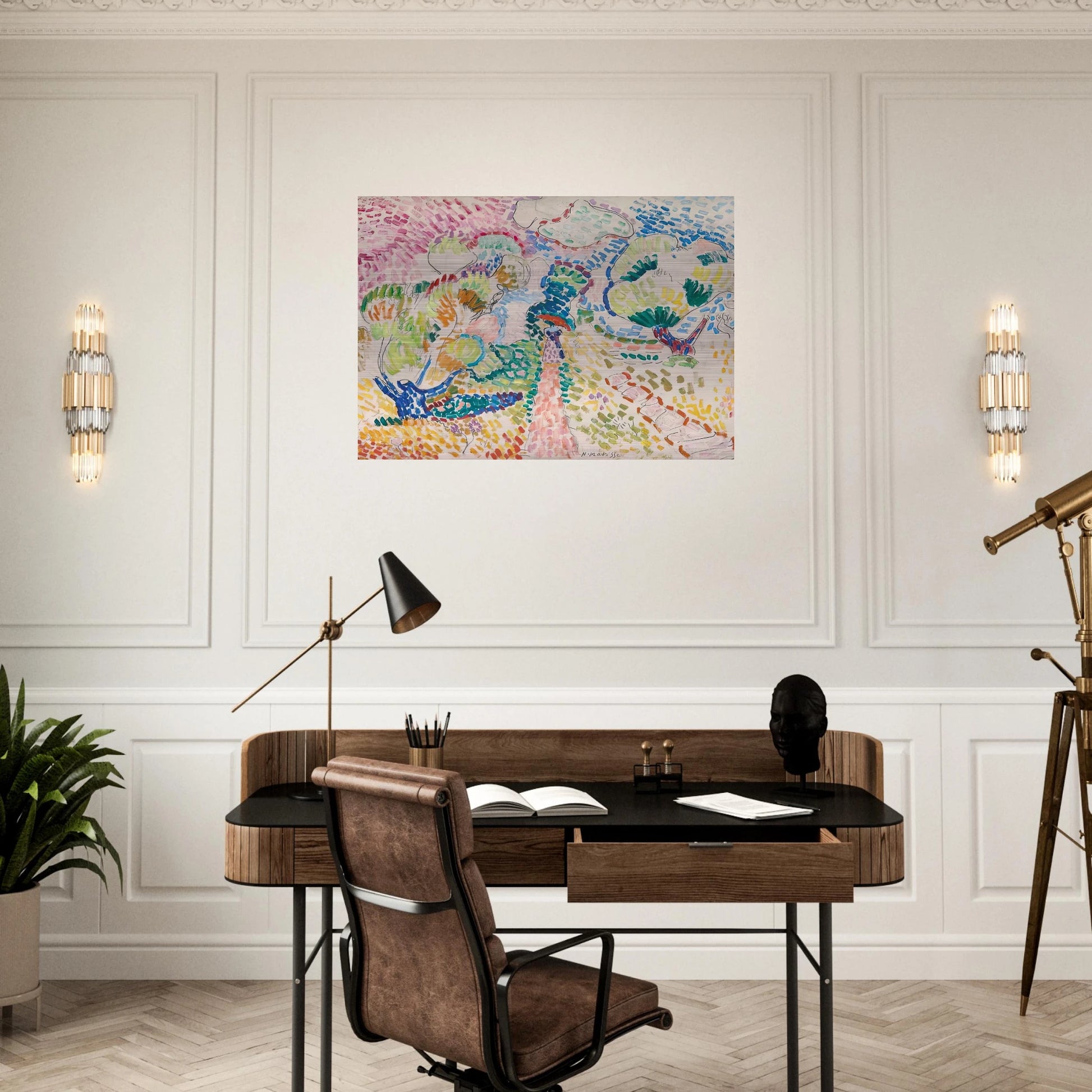 MADAME MATISSE IN THE OLIVE GROVE 1905 - Henri Matisse Brushed Aluminum Print - 70x100 cm / 28x40 inches | Henri Matisse Aluminum Print | Henri Matisse Prints