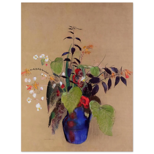 Odilon Redon - FLOWERS IN A BLUE JUG  75x100 cm / 30x40inches Fine Art Poster
