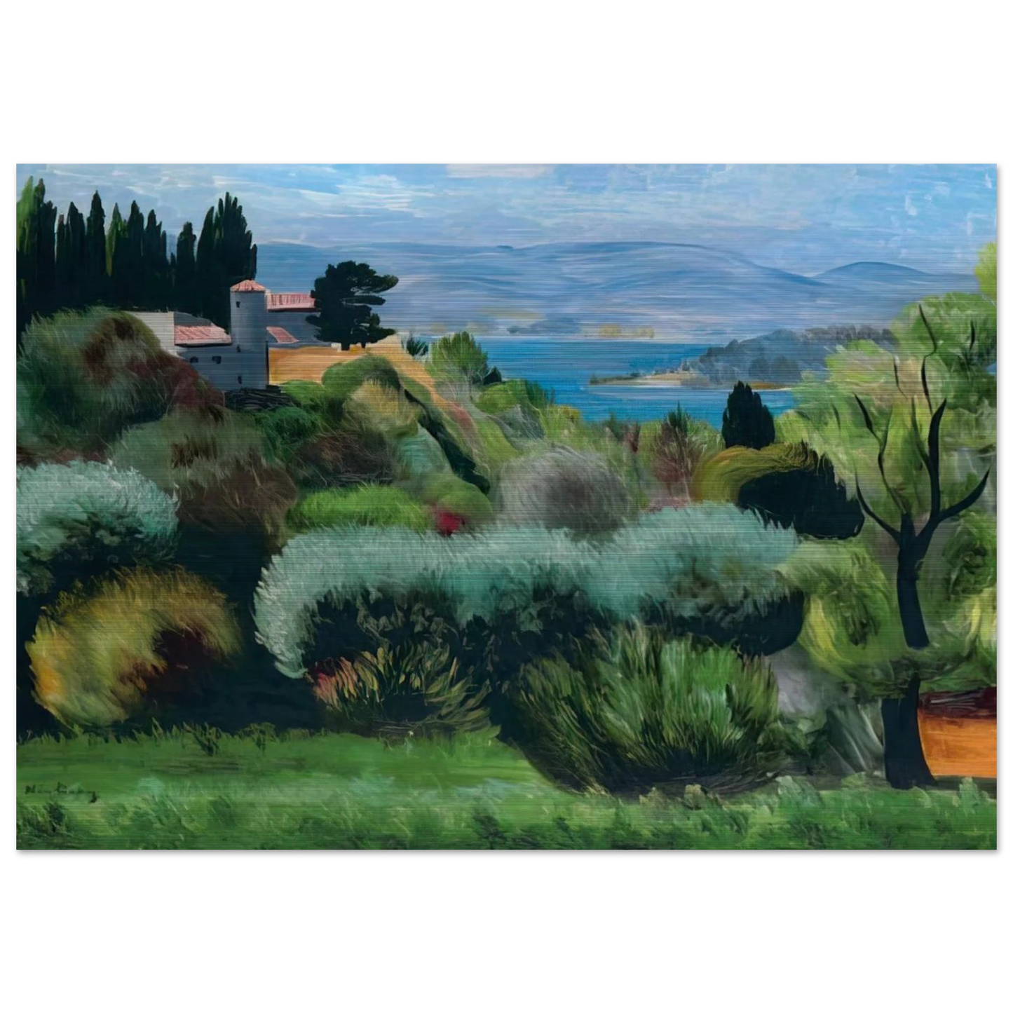 SANARY LANDSCAPE 1937 - Moise Kisling Brushed Aluminum Print - 70x100 cm / 28x40 inches | Moise Kisling Aluminum Print | Moise Kisling Prints