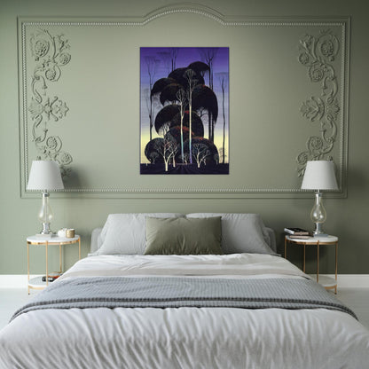 Forest Arabesque - Eyvind Earle Brushed Aluminum Print - 70x100 cm / 28x40 inches | Eyvind Earle Aluminum Print | Eyvind Earle Prints