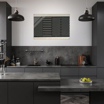 Bands of Lines One Inch Wide in Four Directions in Black and Gray - Sol LeWitt Acrylic Print - 70x100 cm / 28x40″ inches