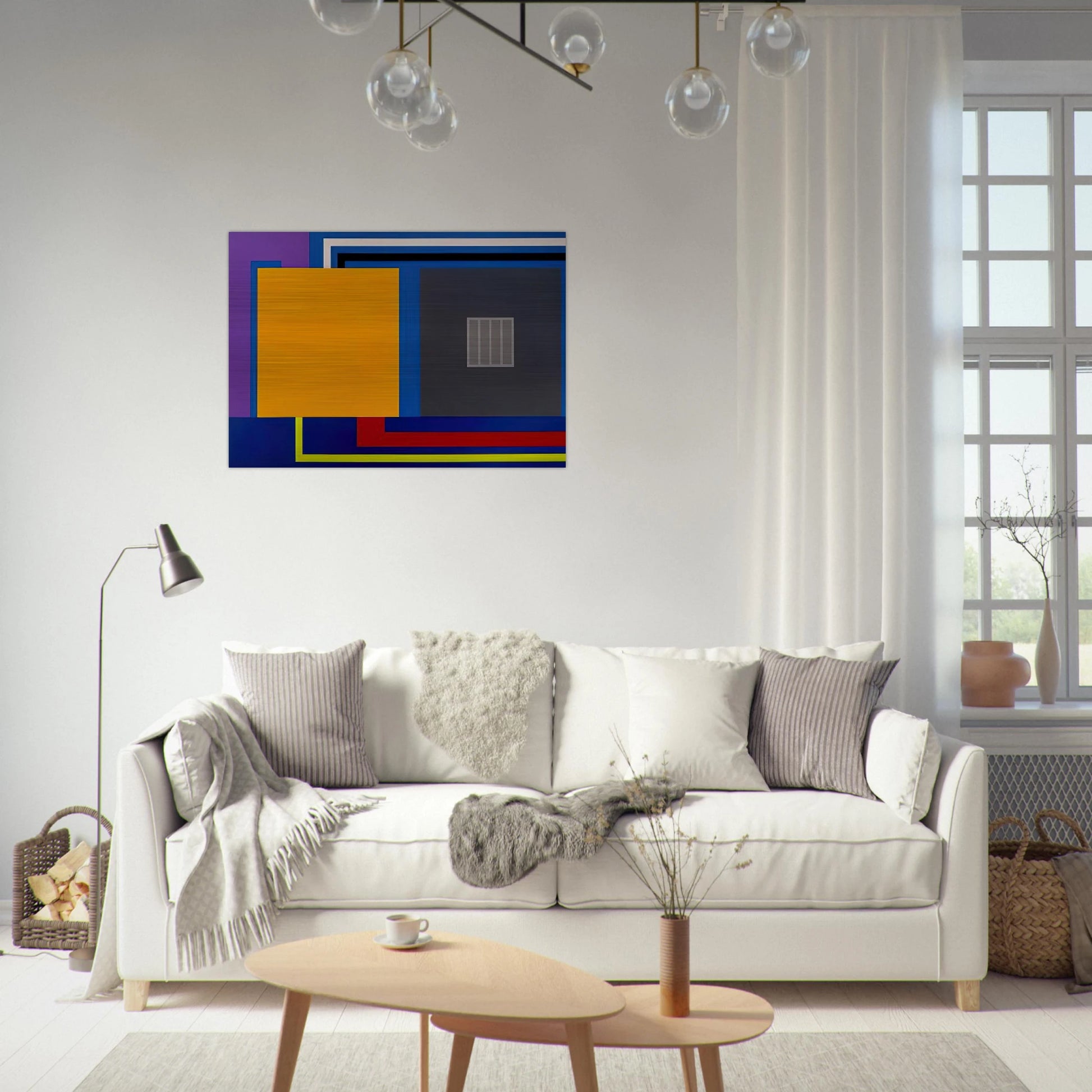 A Perfect World - 1993 - Peter Halley Brushed Aluminum Print - 70x100 cm / 28x40 inches | Peter Halley Aluminum Print | Peter Halley Prints