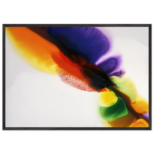 Phenomena Tibetan Flange - 1973 - Paul Jenkins 70x100 cm / 28x40 inches Framed Art Print – Black Wooden Frame