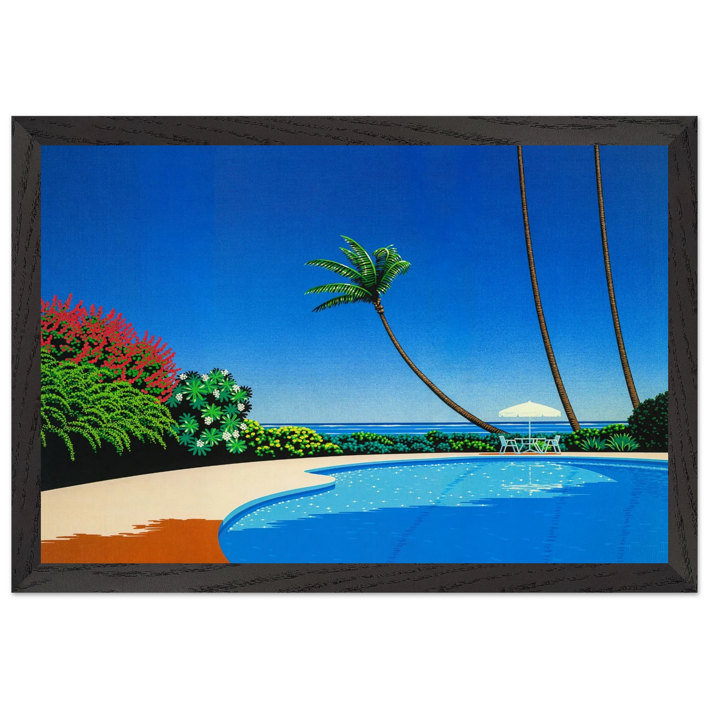 Hiroshi Nagai - Shade of Palm Grove II Wall Art - 30x40 cm / 12x16 inches - Fine Art Poster - -