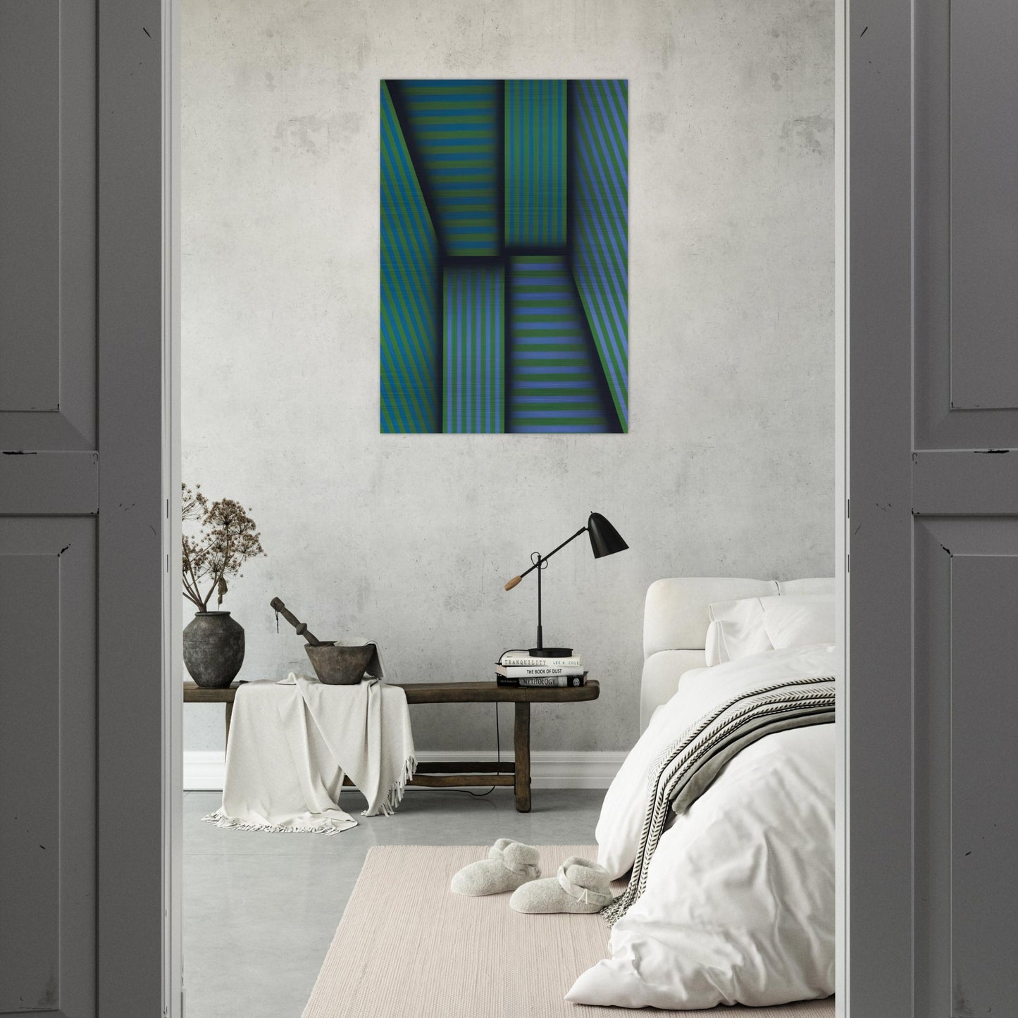 Scarlatti's Garden - Op Art - Omar Rayo Brushed Aluminum Print - 70x100 cm / 28x40 inches | Omar Rayo Aluminum Print | Omar Rayo Prints
