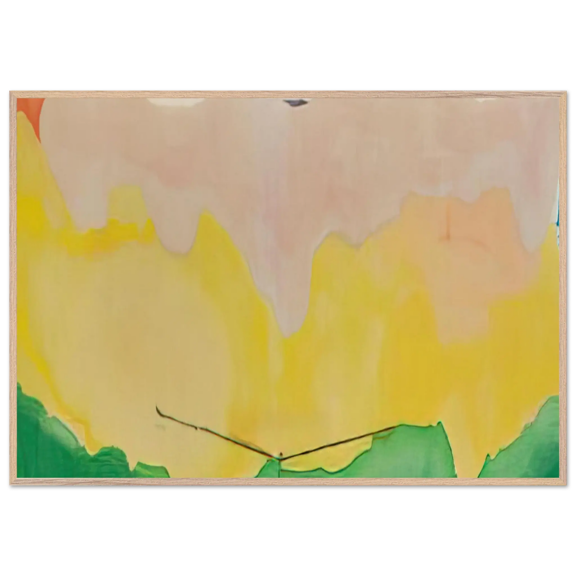 Helen Frankenthaler - Boulevard - 1973 Wall art - 21x29.7 cm / 8x12" - Premium Wooden Framed Poster With Fine Art Paper - White frame
