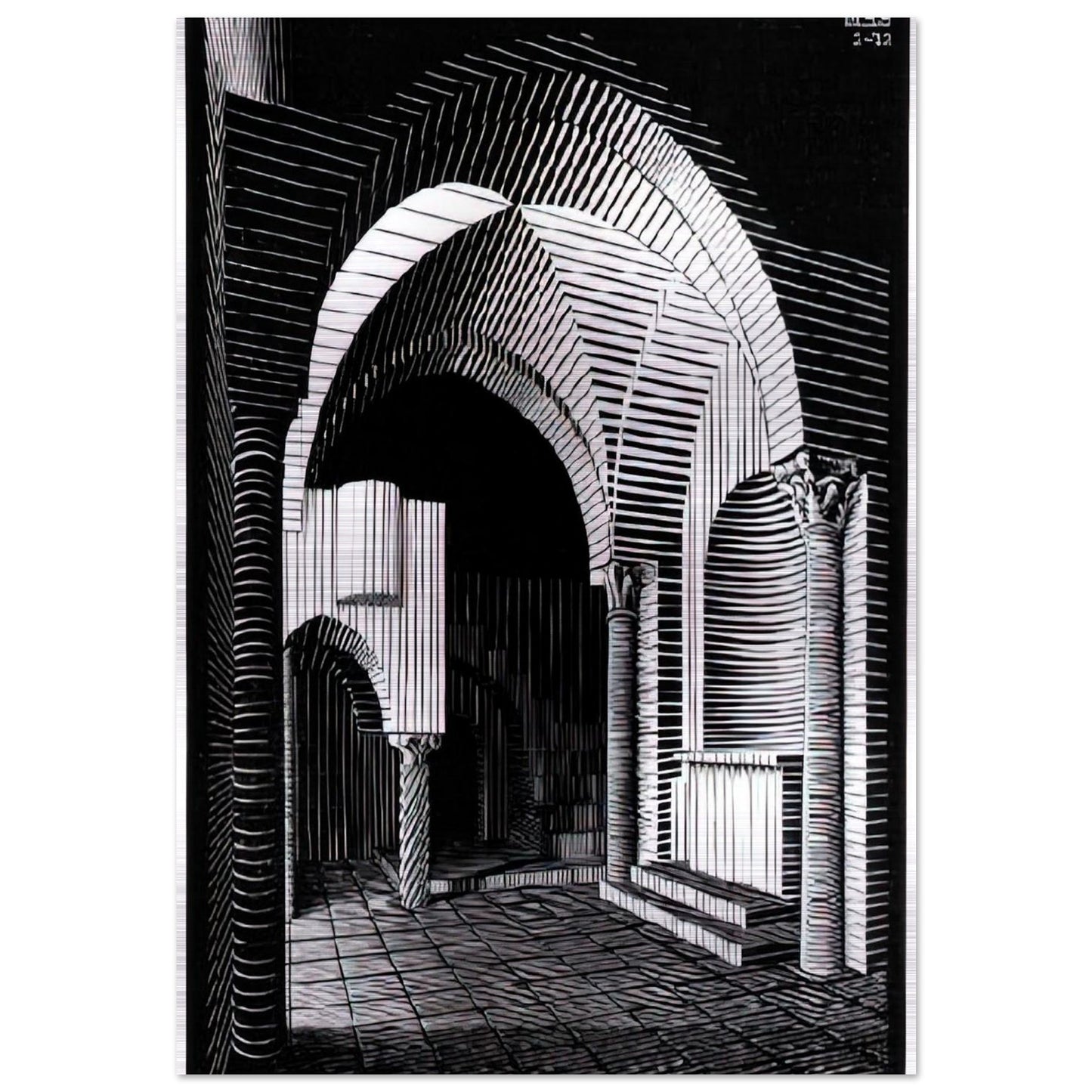 PORTA MARIA DELL OSPIDALE - MC Escher Brushed Aluminum Print - 70x100 cm / 28x40 inches | MC Escher Aluminum Print | MC Escher Prints