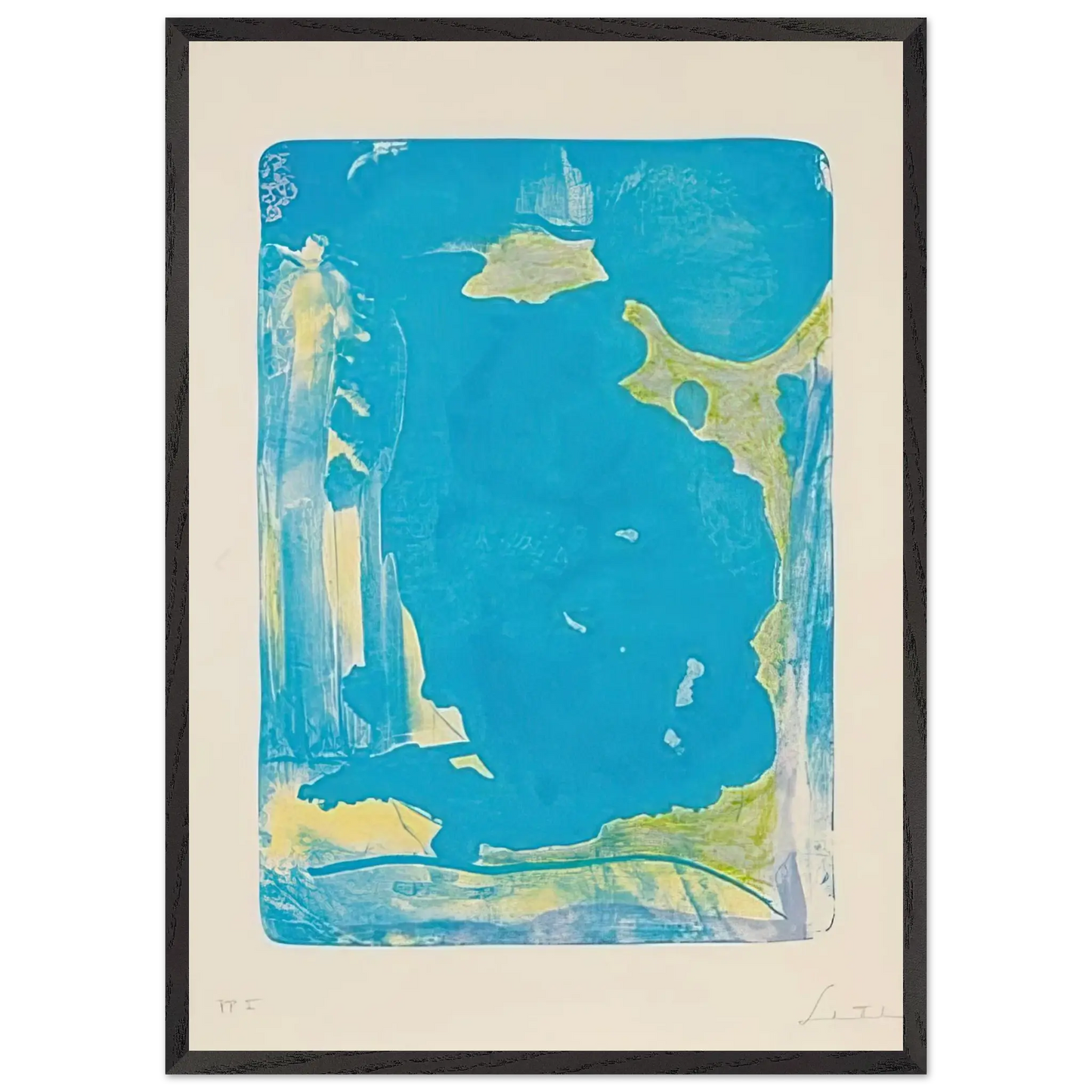 Helen Frankenthaler - Reflections IV - 1995 Wall art - 40x50 cm / 16x20 Inches - Premium Wooden Framed Poster With Fine Art Paper - White frame