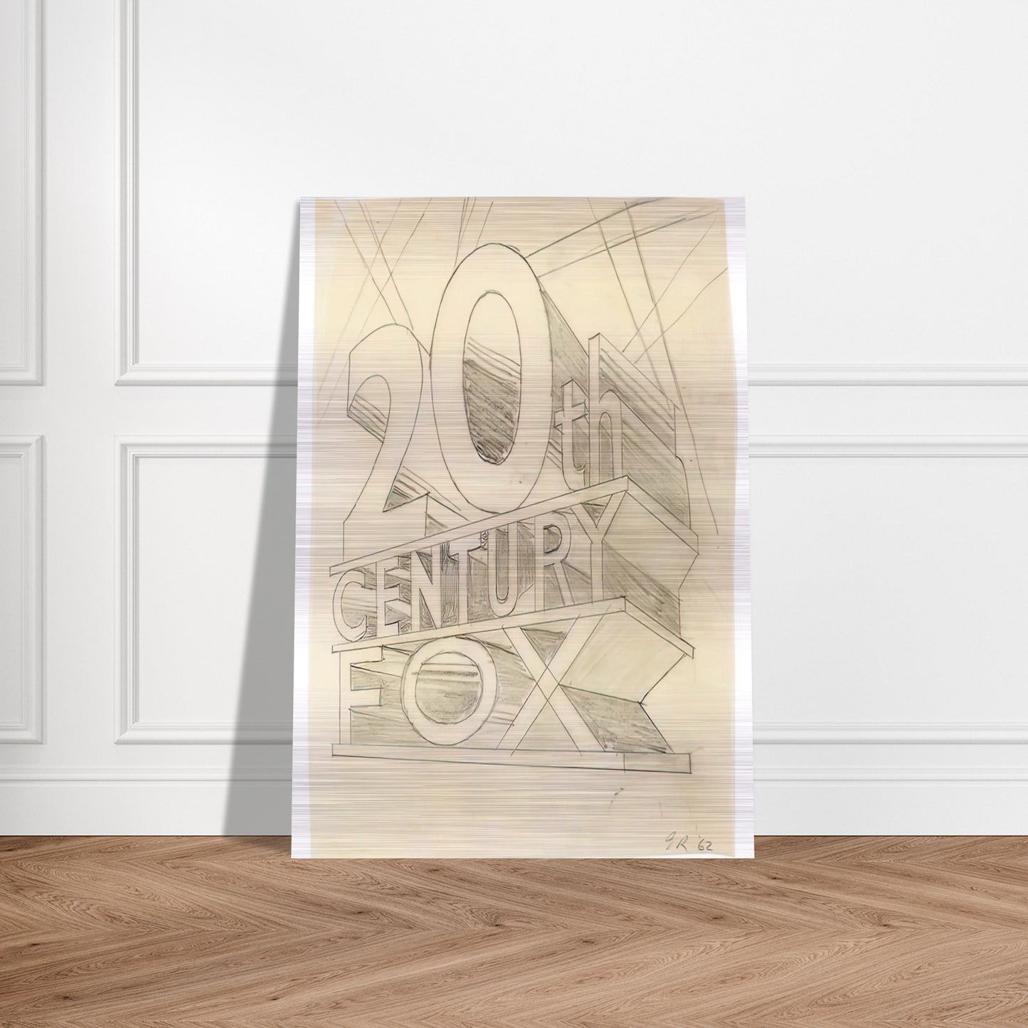 TRADEMARK STUDY 3 1962 - Edward Ruscha Brushed Aluminum Print - 70x100 cm / 28x40 inches | Edward Ruscha Aluminum Print | Edward Ruscha Prints
