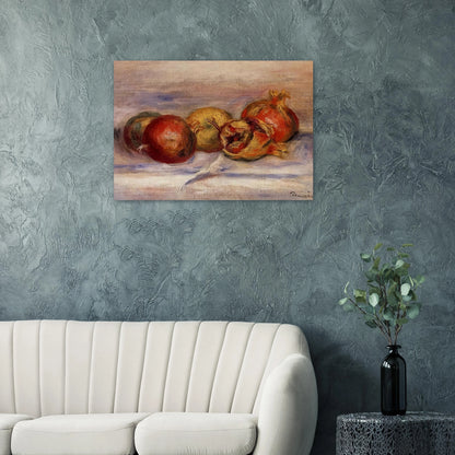 Three Pomegranates and Two Apples - Pierre-Auguste Renoir Brushed Aluminum Print - 70x100 cm / 28x40 inches | Pierre-Auguste Renoir Aluminum Print | Pierre-Auguste Renoir Prints