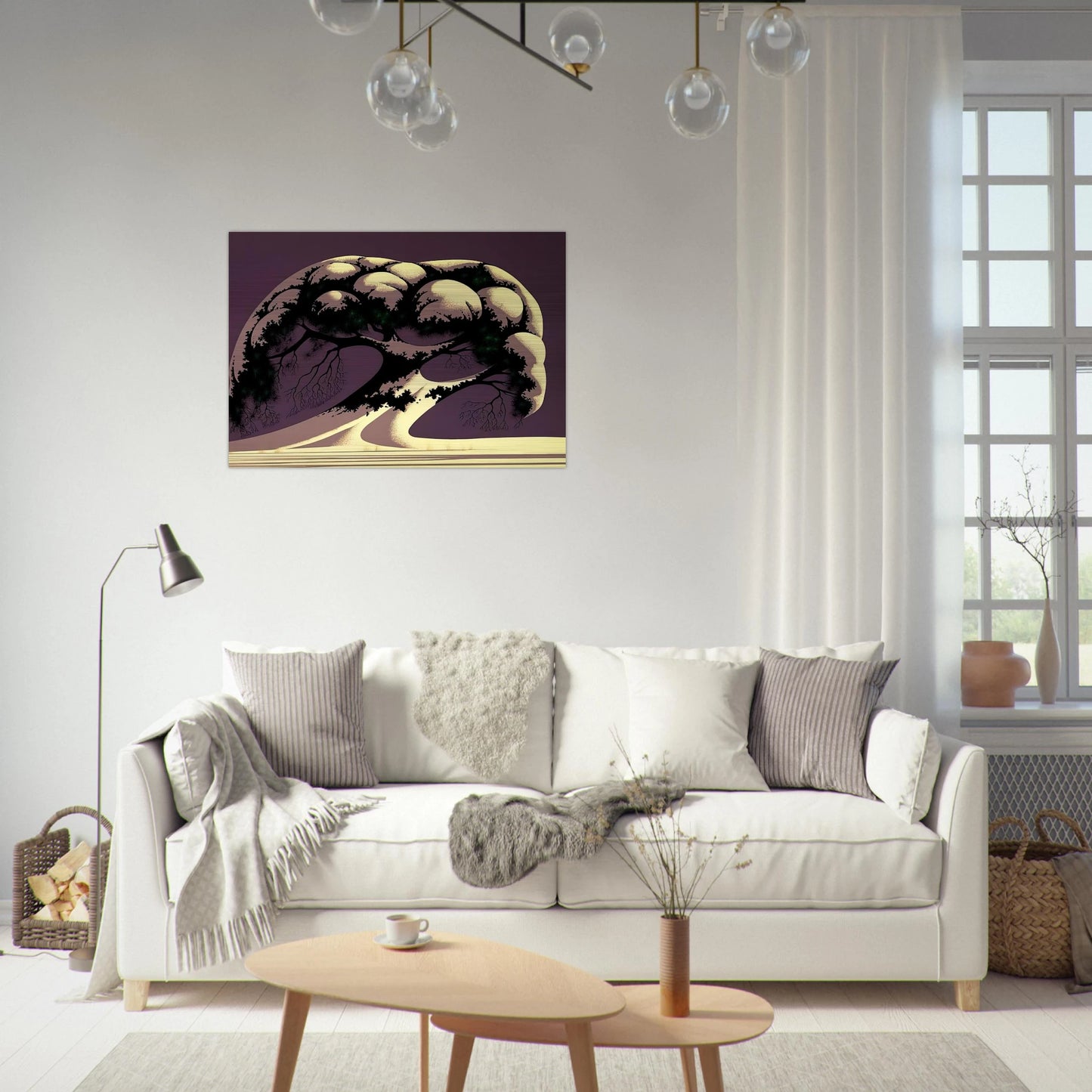 Snow Tree - Eyvind Earle Brushed Aluminum Print - 70x100 cm / 28x40 inches | Eyvind Earle Aluminum Print | Eyvind Earle Prints