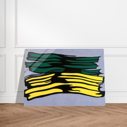 YELLOW AND GREEN BRUSHSTROKES 1966 0 - Roy Lichtenstein Acrylic Print - 70x100 cm / 28x40″ inches