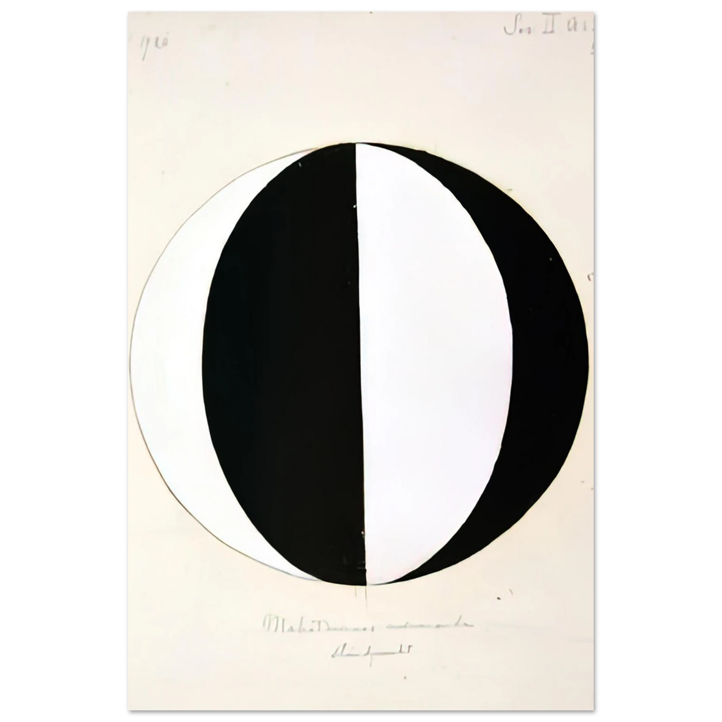 Hilma af Klint - THE MAHATMAS PRESENT STANDING POINT SERIES II NO 2A 1920 Wall art - 50x70 cm / 20x28 inches - Premium Wooden Framed Poster With Fine Art Paper-canvas - Wood frame