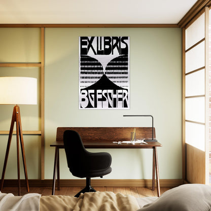 BOOKPLATE B G ESCHER BEER - MC Escher Brushed Aluminum Print - 70x100 cm / 28x40 inches | MC Escher Aluminum Print | MC Escher Prints | Maurits Cornelis Escher Prints