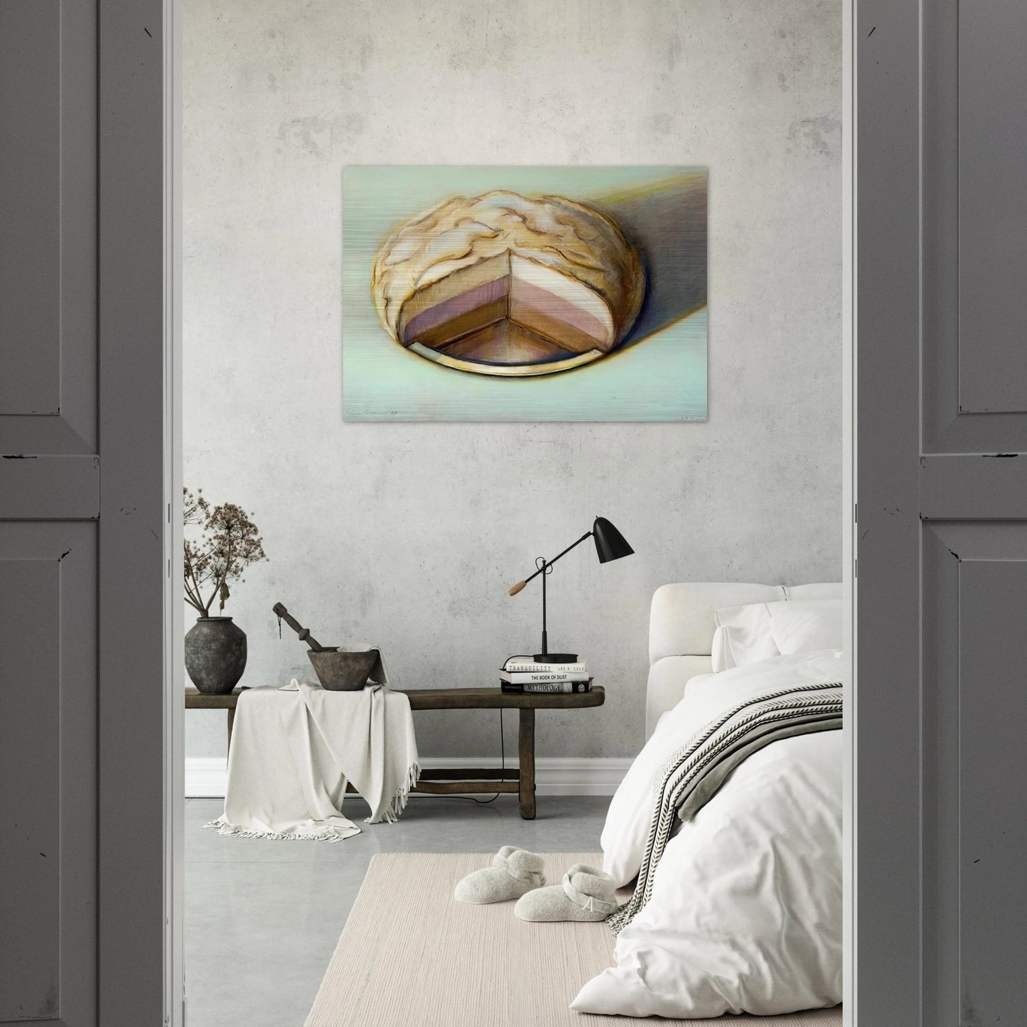 Neapolitan Meringue - 1999 - Wayne Thiebaud Brushed Aluminum Print - 70x100 cm / 28x40 inches | Wayne Thiebaud Aluminum Print | Wayne Thiebaud Prints