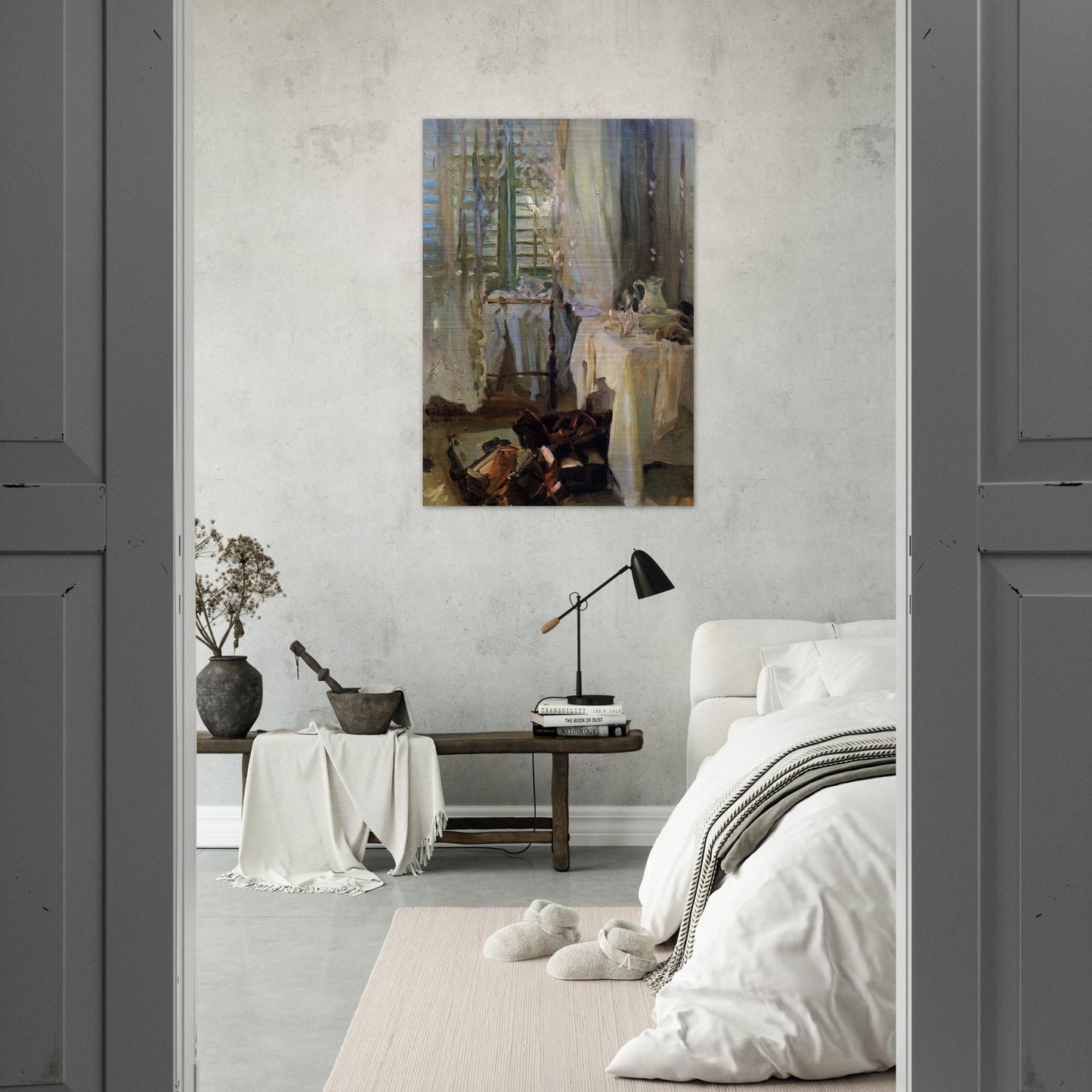 A Hotel Room - John Singer Sargent Brushed Aluminum Print - 70x100 cm / 28x40 inches | John Singer Sargent Aluminum Print | John Singer Sargent Prints