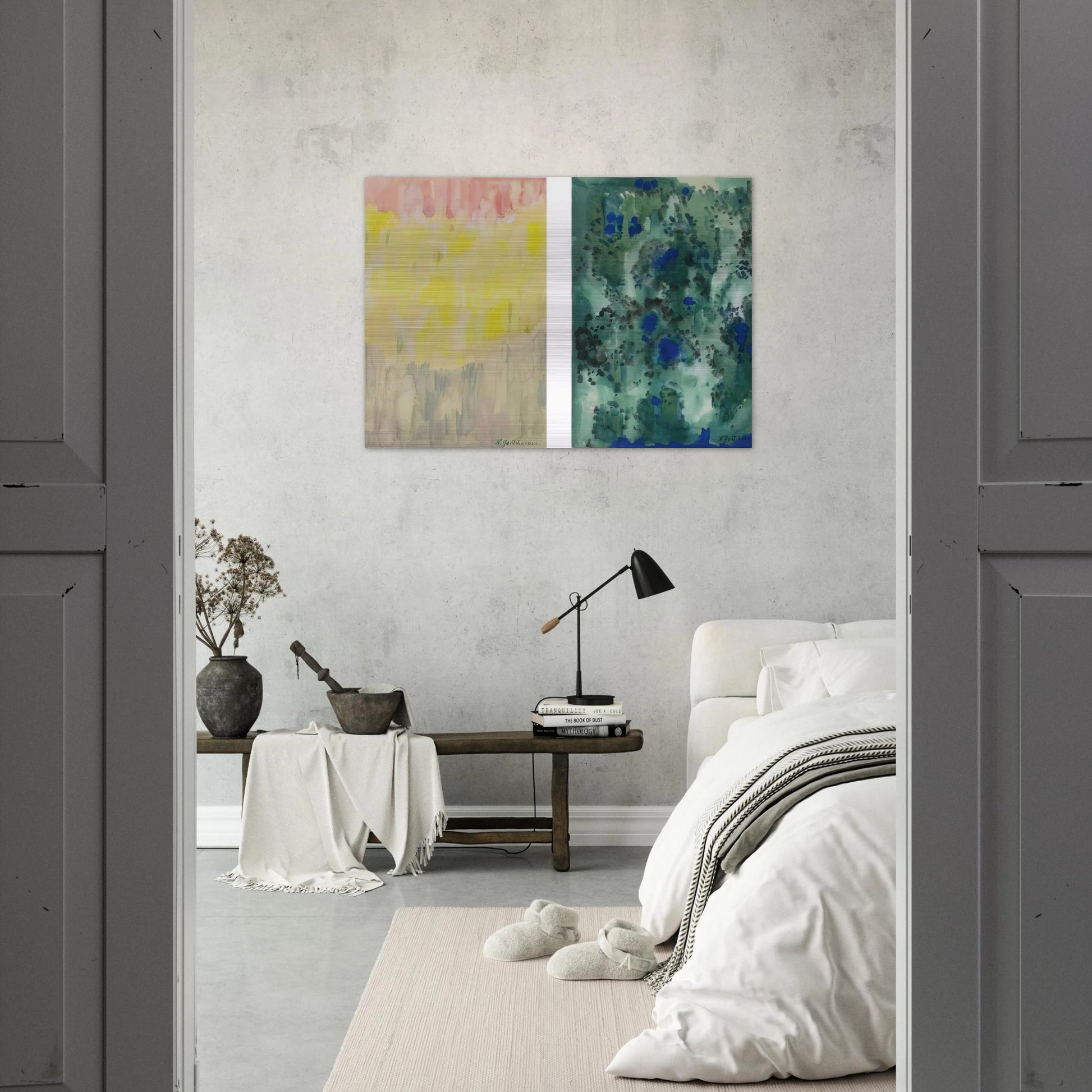 Harmony in Blue and Green. Abstract Composition - Abstract Art - Natalia Goncharova Brushed Aluminum Print - 70x100 cm / 28x40 inches | Natalia Goncharova Aluminum Print | Natalia Goncharova Prints