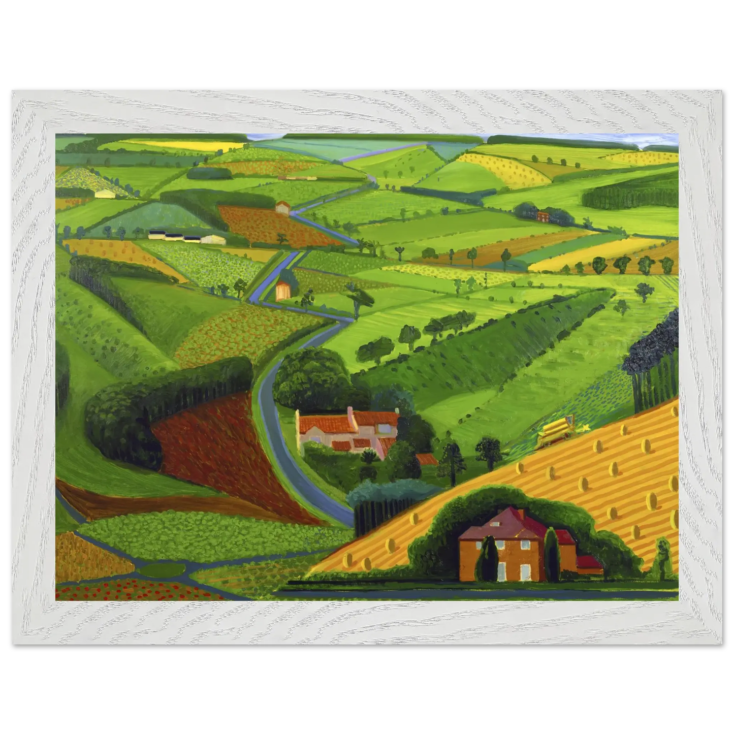 David Hockney - David Hockney Wall art - 28x43  cm / XL (11x17 Inches) - Premium Wooden Framed Poster With Fine Art Paper - Wood frame